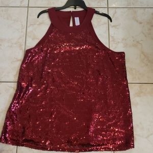 Maroon sequined top